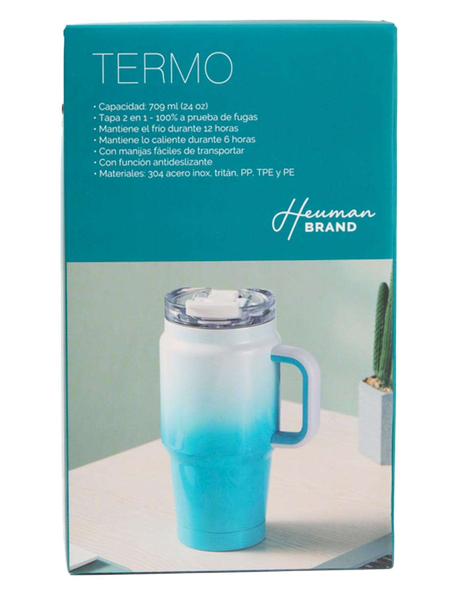 Termo de acero inoxidable con tapa rosca 709 ml 7