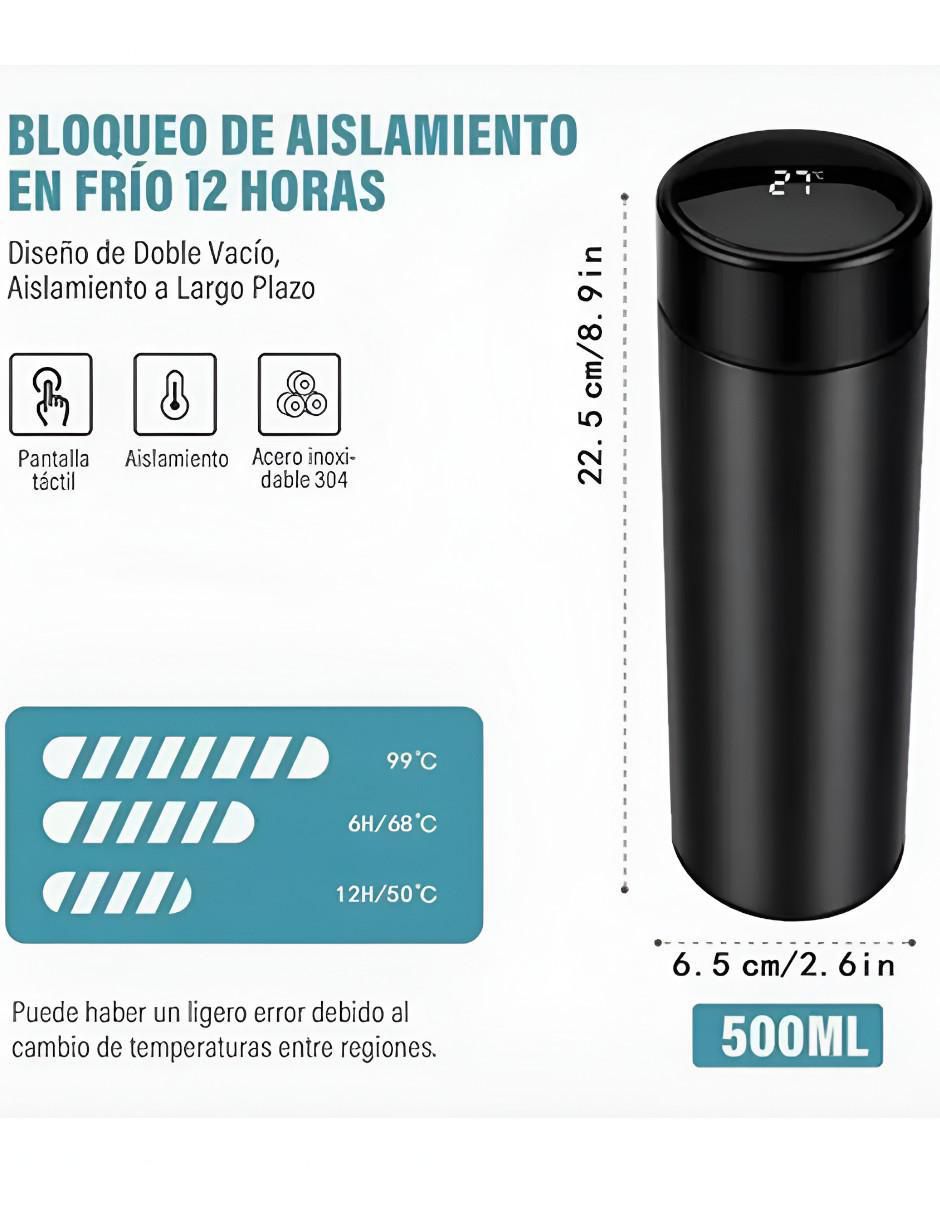 Termo de acero inoxidable con tapa rosca 500 ml 4