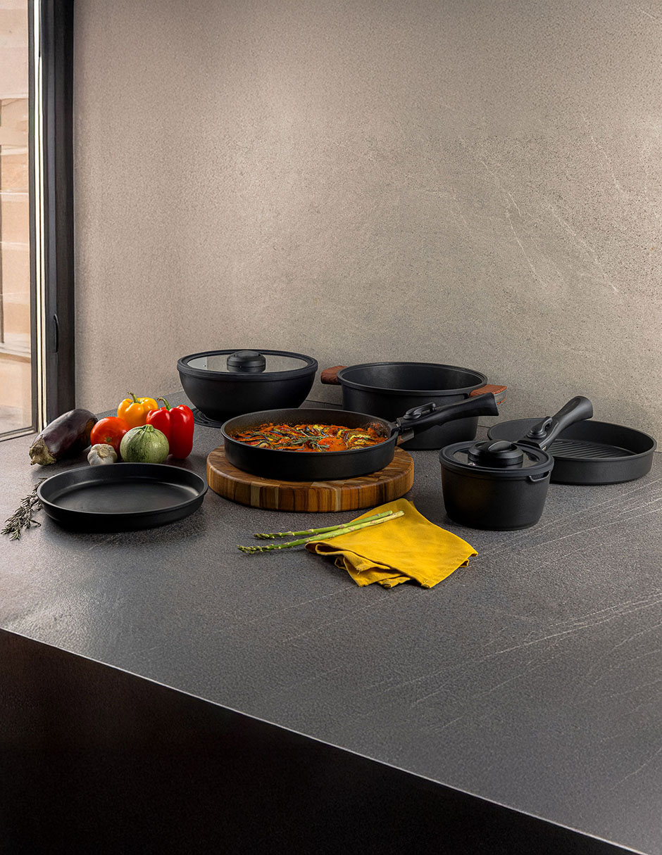 Batería de cocina Cooking Totem de aluminio antiadherente cerámica 10 piezas 6