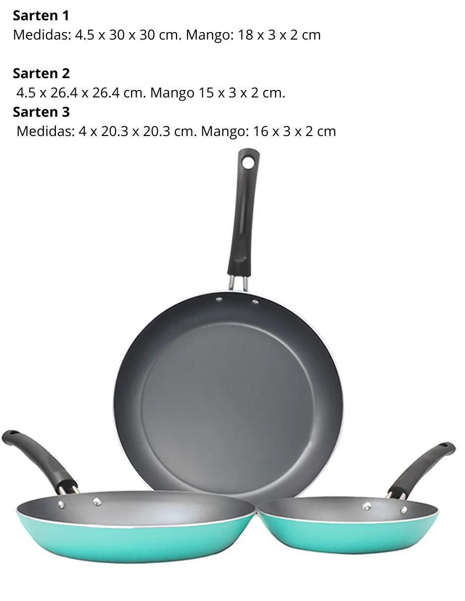 Set de sartenes Chelsea de aluminio 3 piezas 4