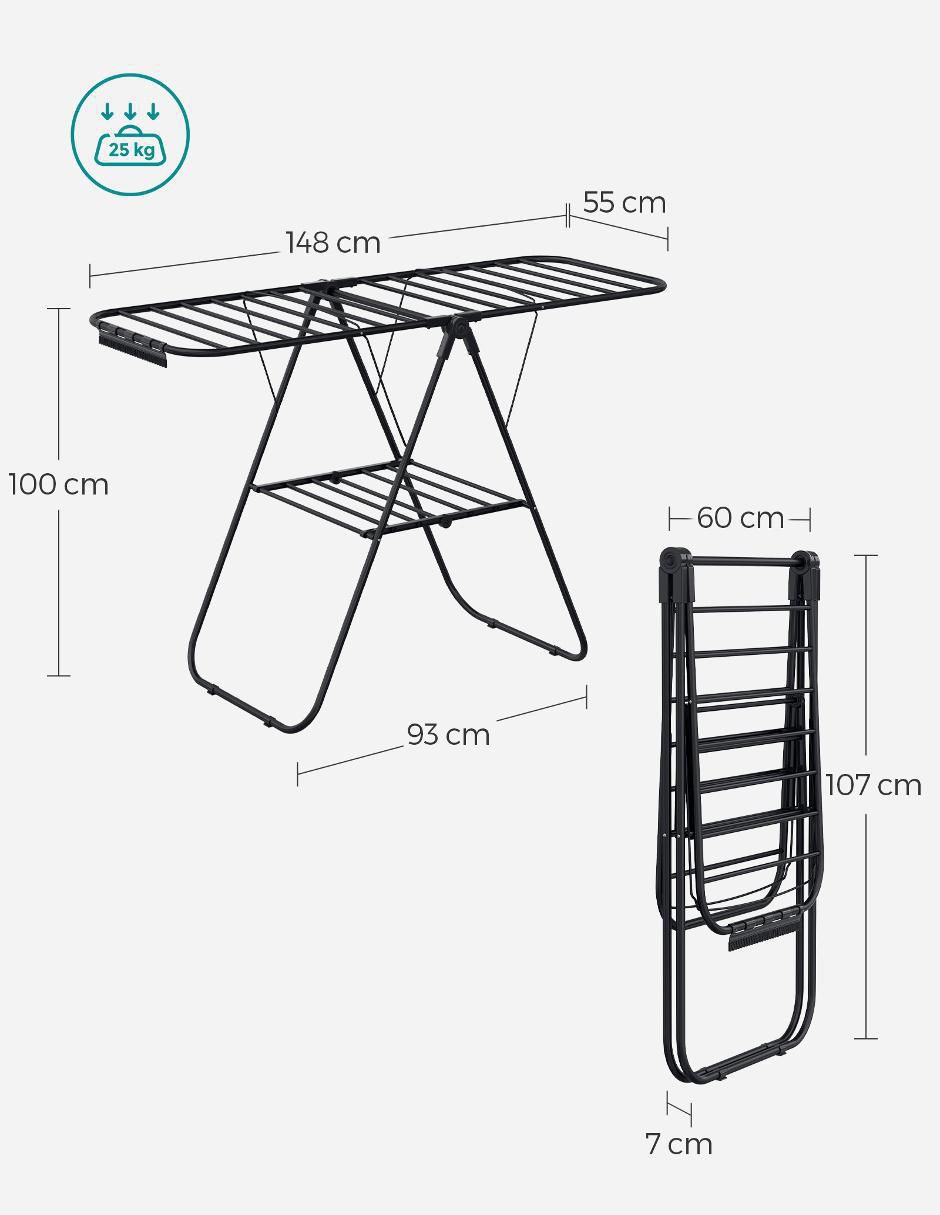 Tendedero plegable de acero con plástico 4