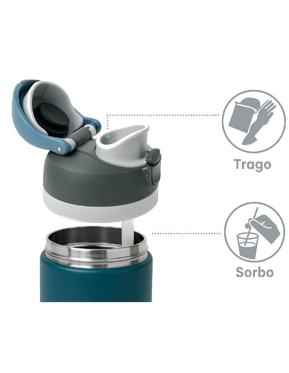 Termo de acero inoxidable con tapa a presión 950 ml 4
