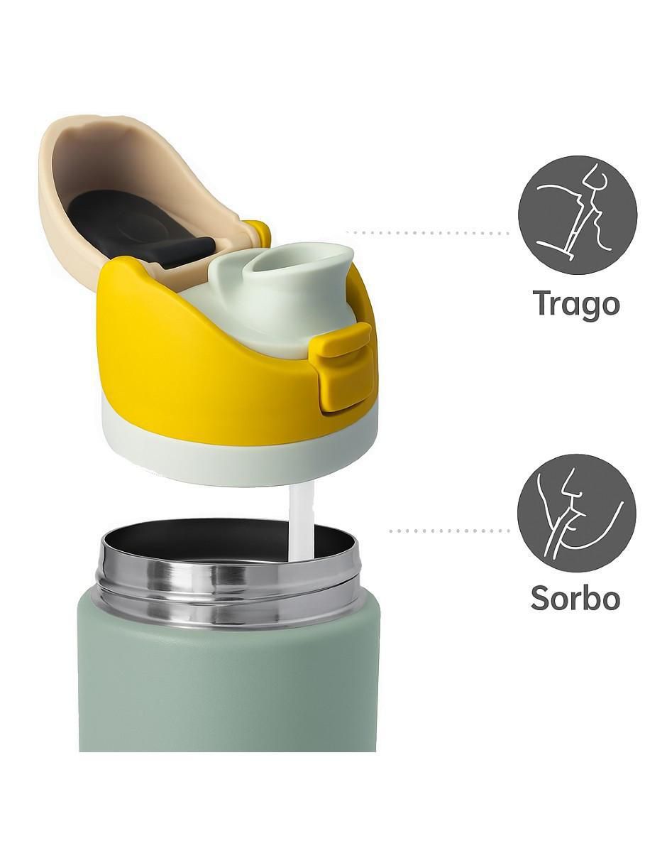Termo de acero inoxidable con tapa a presión 950 ml 4