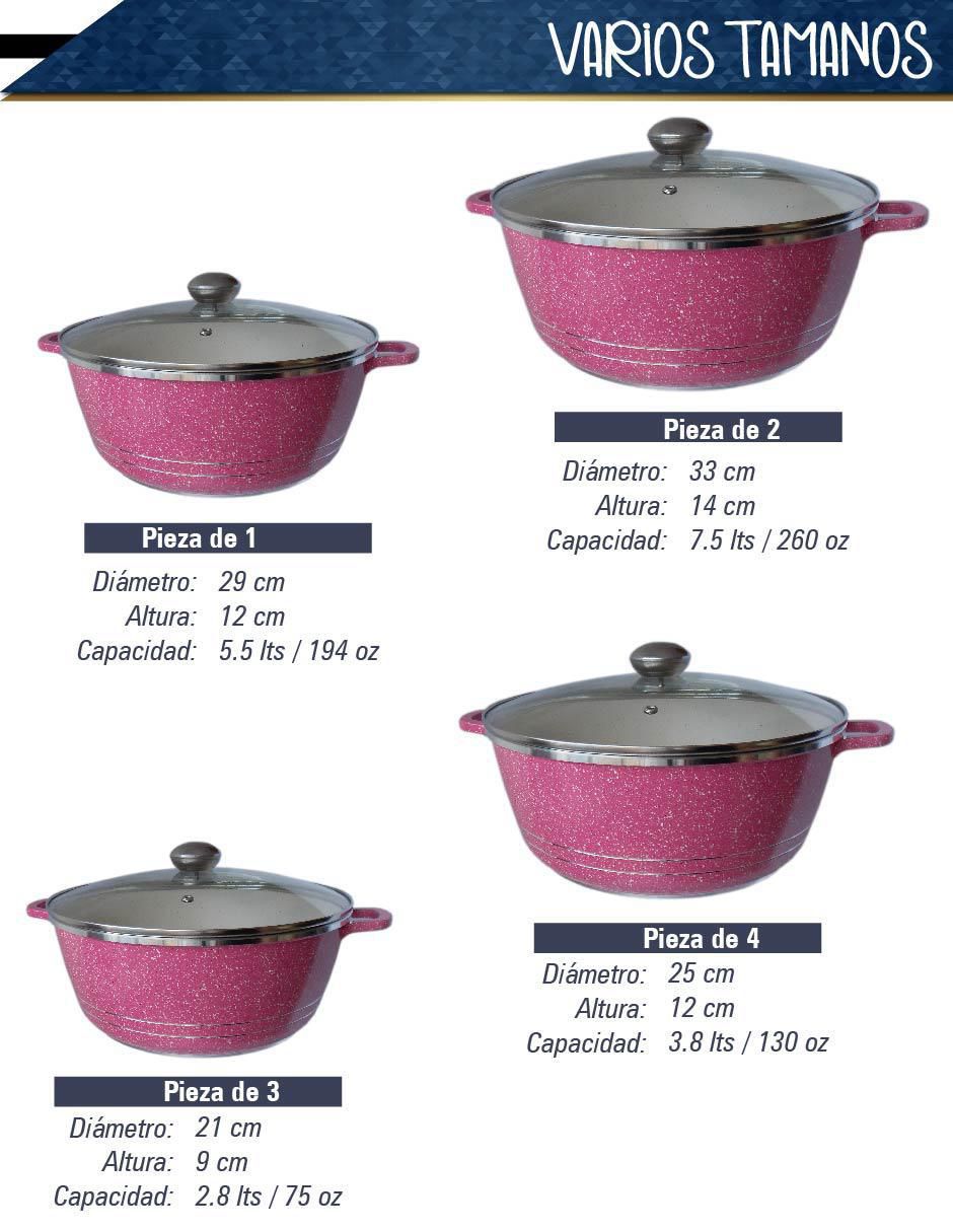 Batería de cocina de aluminio fundido antiadherente minerales naturales 10 piezas 5