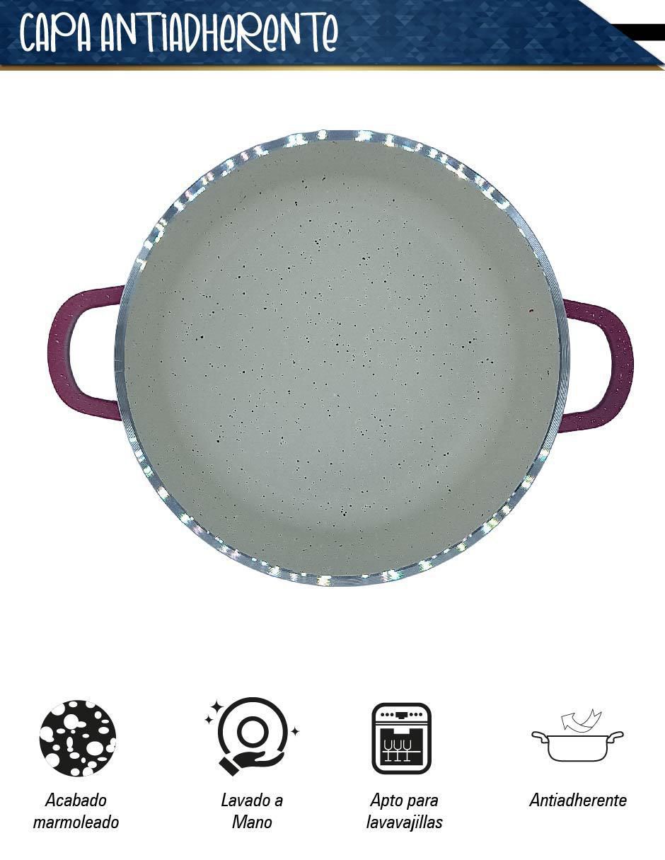 Batería de cocina de aluminio fundido antiadherente minerales naturales 10 piezas 3
