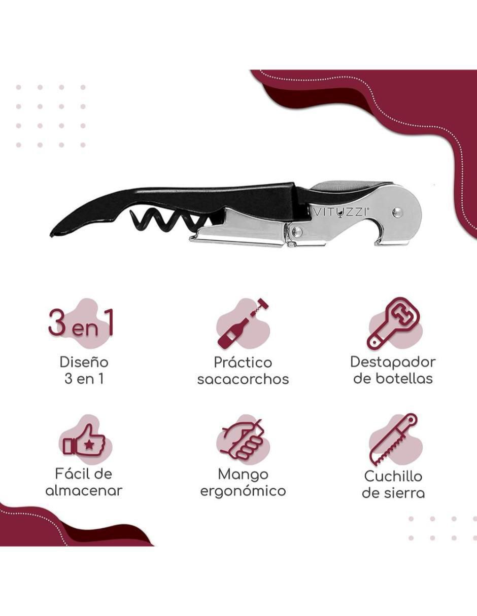Set sacacorchos de palanca de acero inoxidable 2