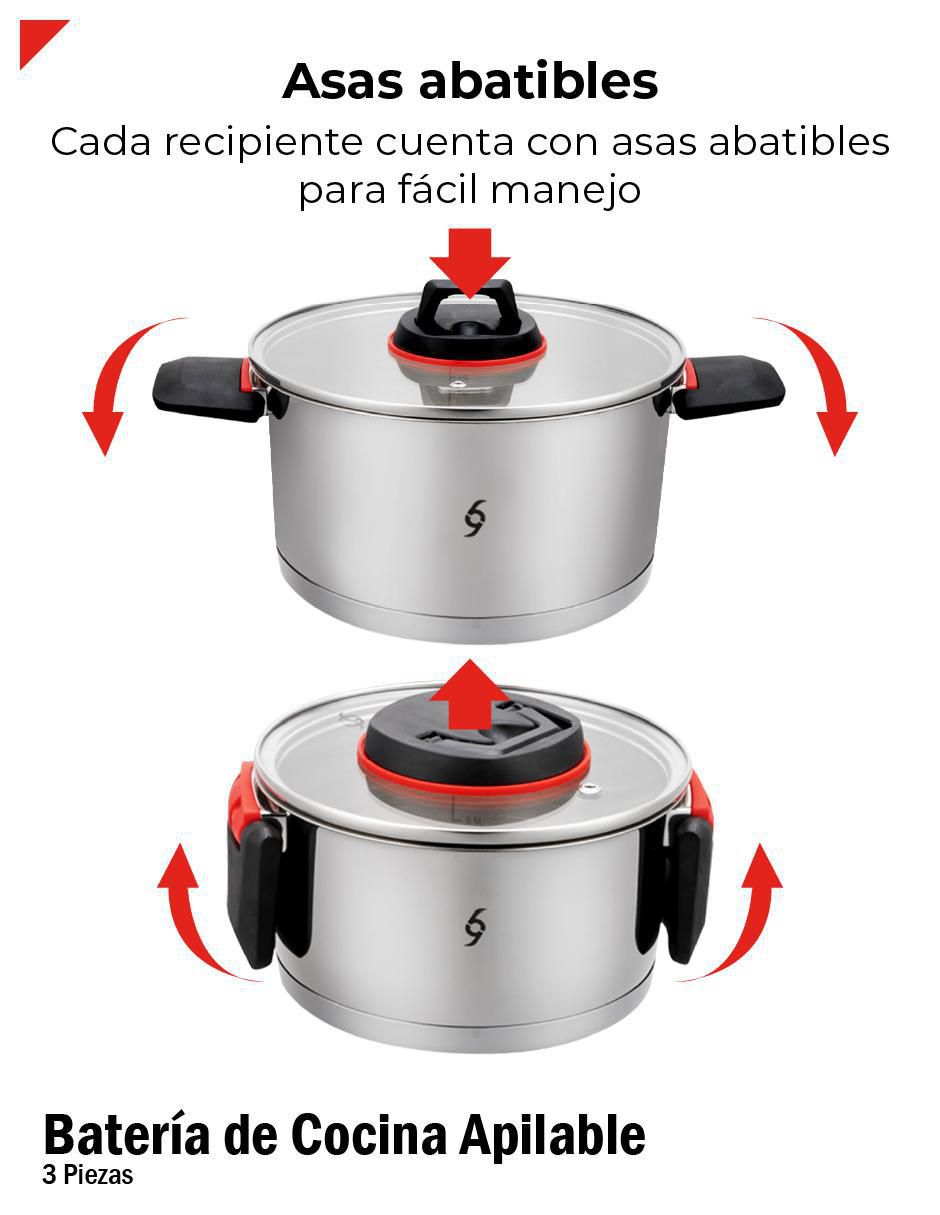 Batería de cocina de acero inoxidable 6 piezas 7