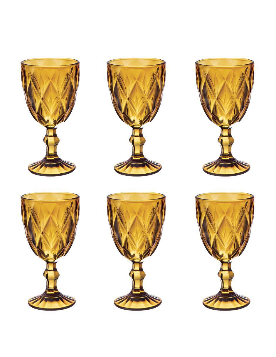 Set de copas para vino de cristal 6 piezas