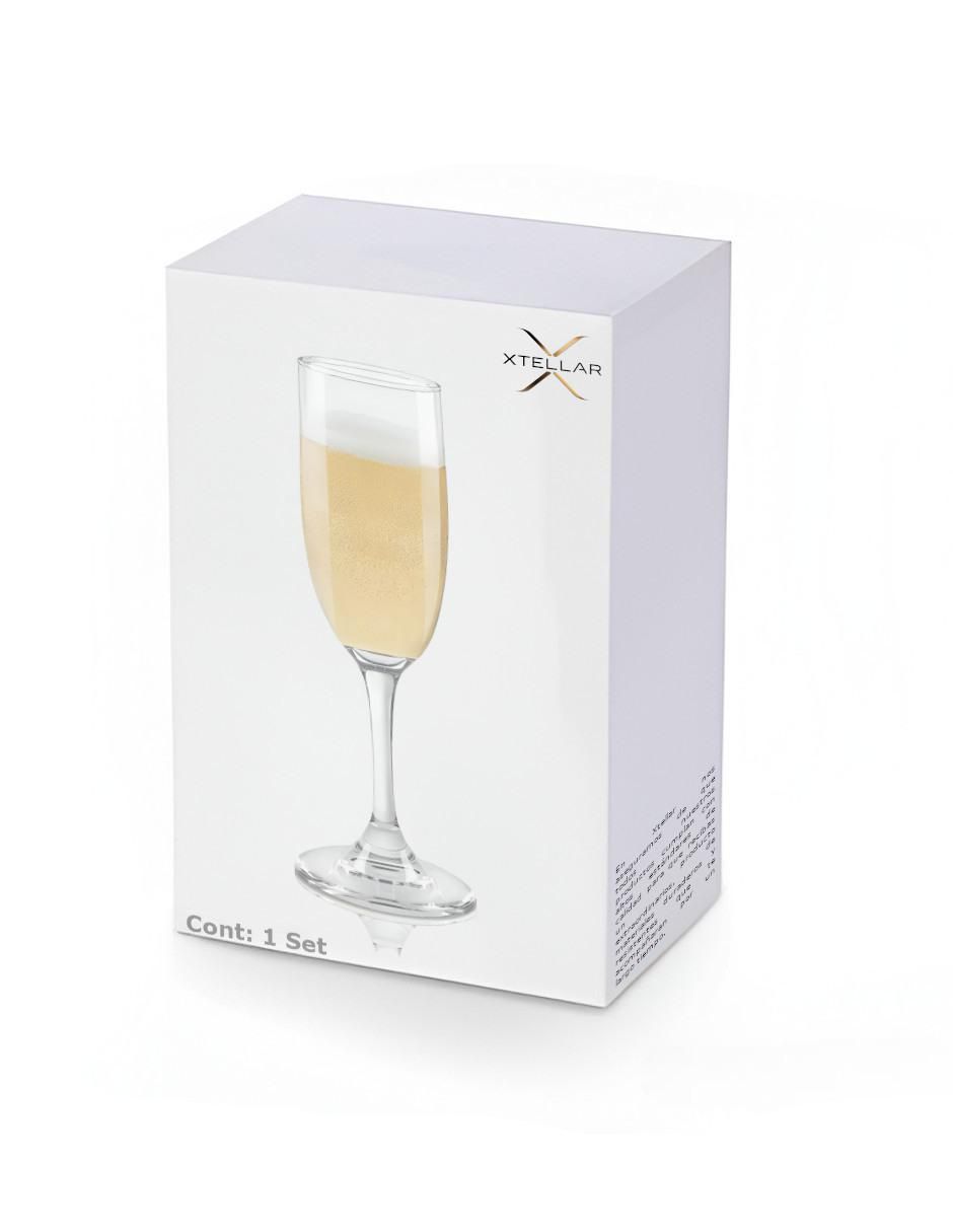 Set de copas para champán de cristal 6 piezas 3
