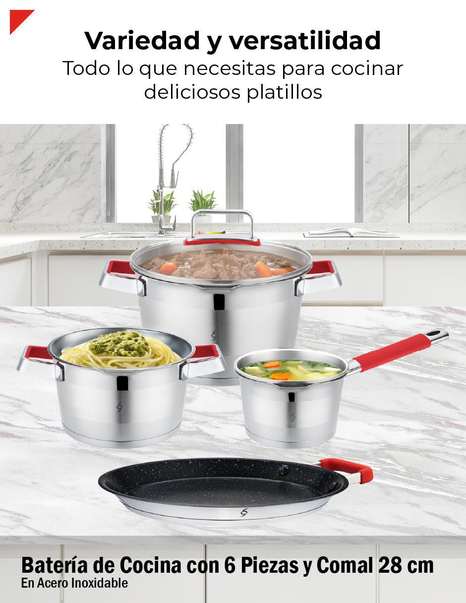 Batería de cocina de acero inoxidable 7 piezas 2