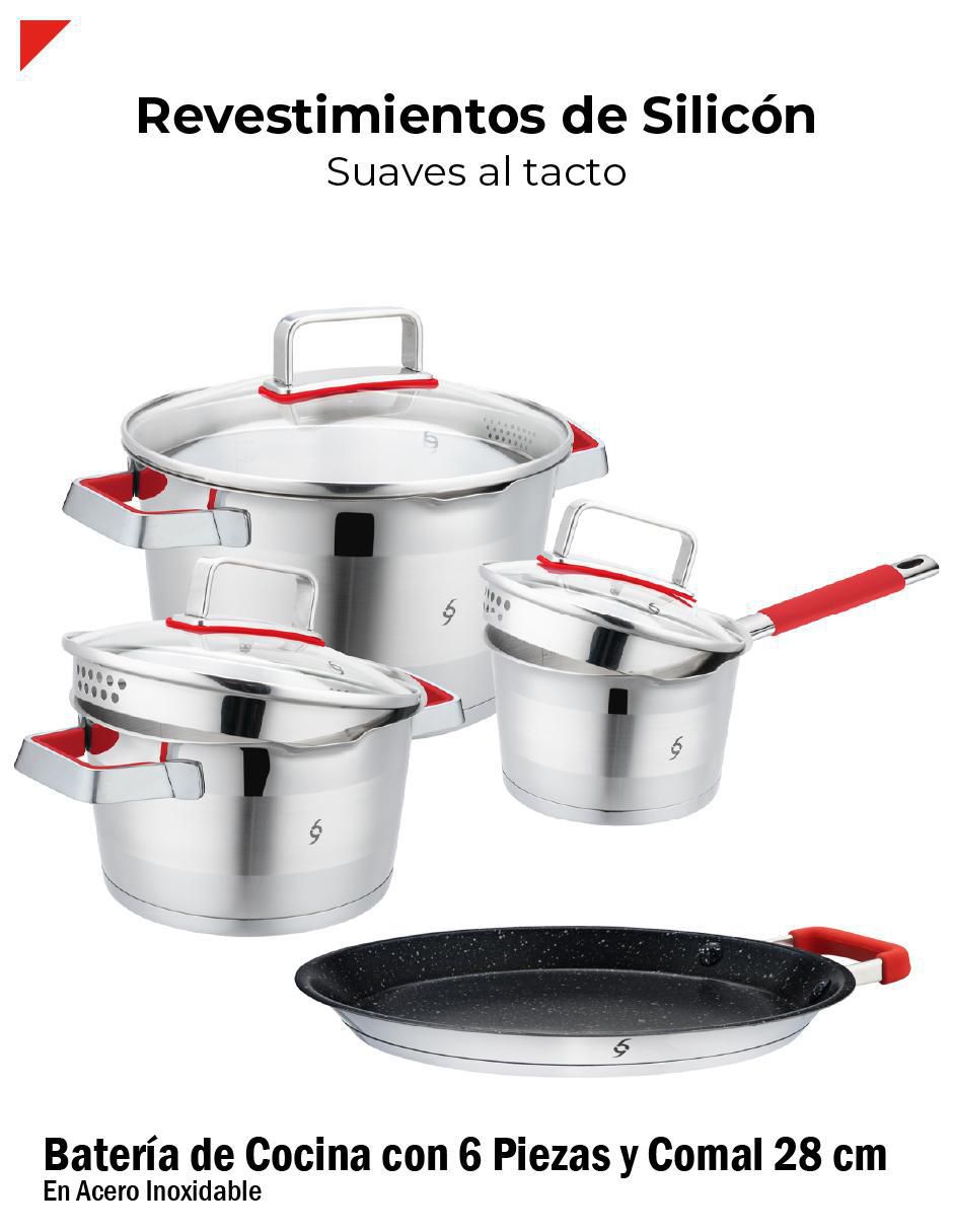Batería de cocina de acero inoxidable 7 piezas 6