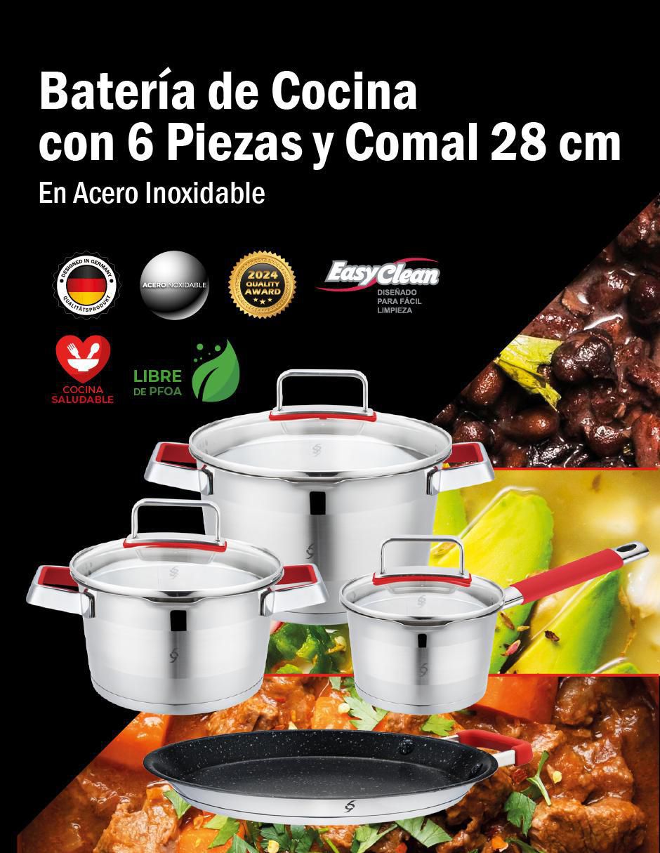 Batería de cocina de acero inoxidable 7 piezas 8