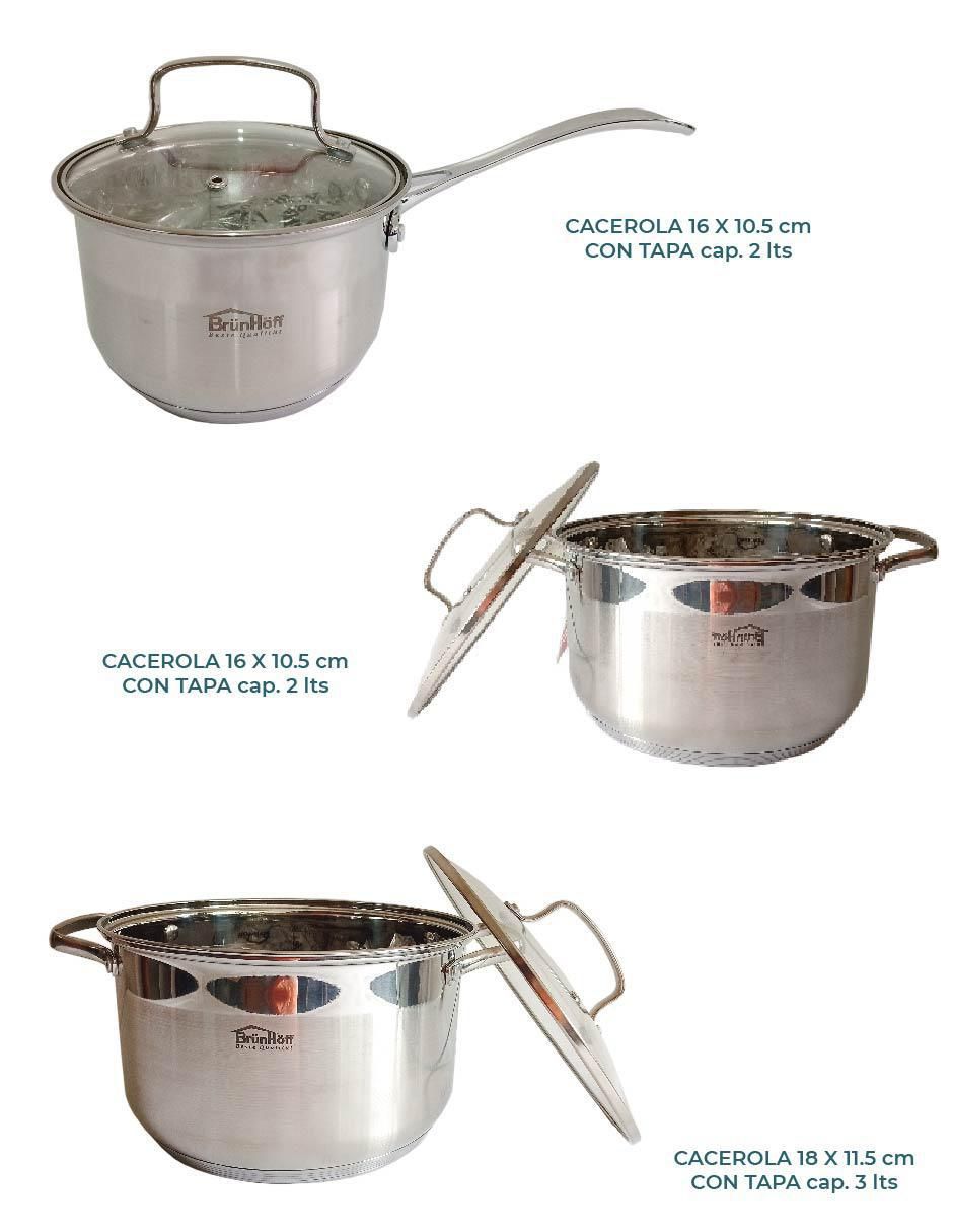 Batería de cocina de acero inoxidable 12 piezas 4