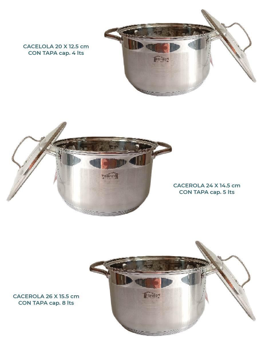 Batería de cocina de acero inoxidable 12 piezas 5