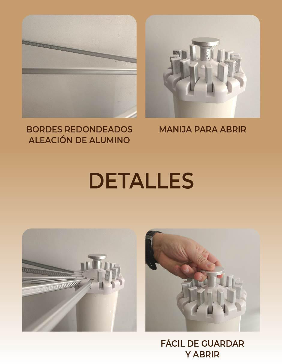 Tendedero plegable de plástico y metal 2