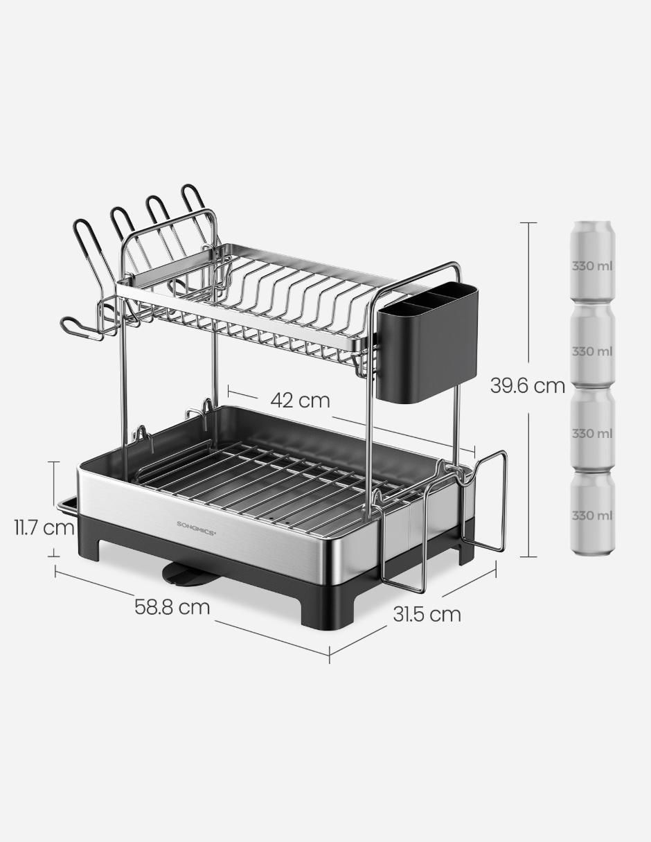 Escurridor de trastes Paxton de acero inoxidable 4