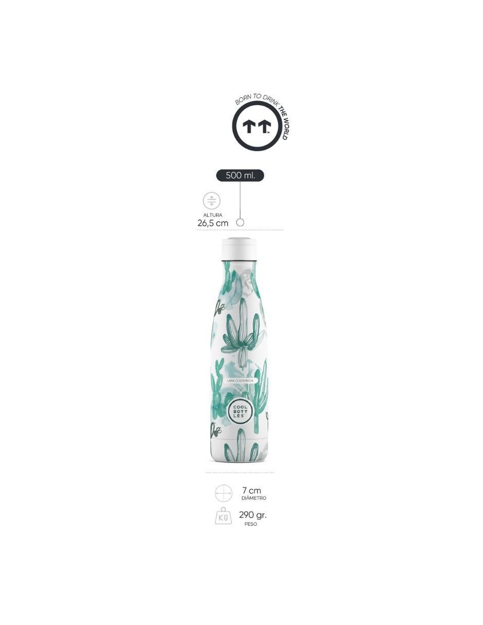 Termo de acero inoxidable Watercolor Cactus con tapa rosca 500 ml 7