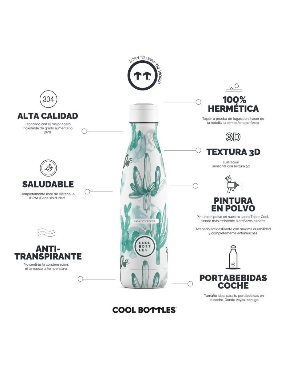 Termo de acero inoxidable Watercolor Cactus con tapa rosca 500 ml 3
