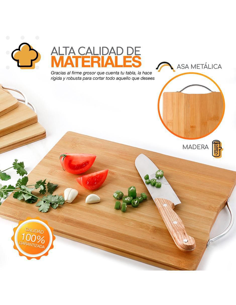 Set tabla para picar de madera 4
