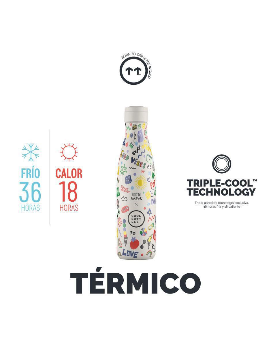 Termo de acero inoxidable Good vibes con tapa rosca 500 ml 2