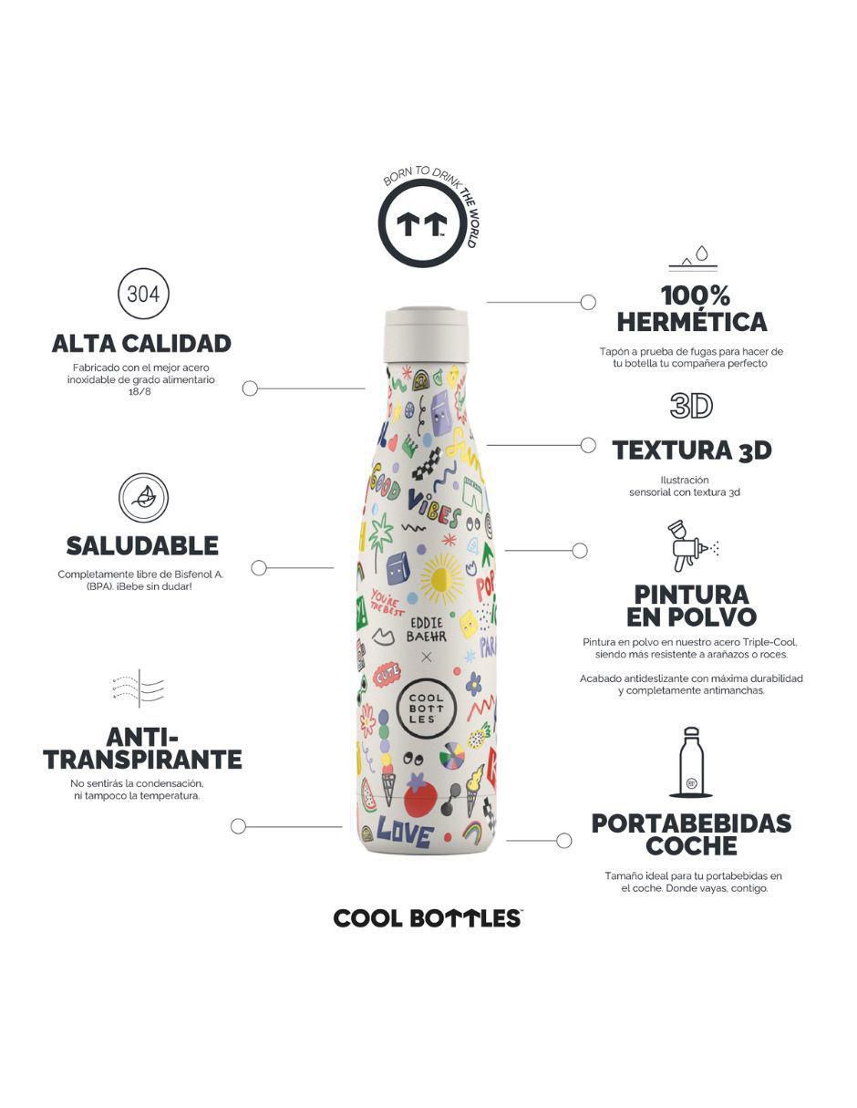 Termo de acero inoxidable Good vibes con tapa rosca 500 ml 3