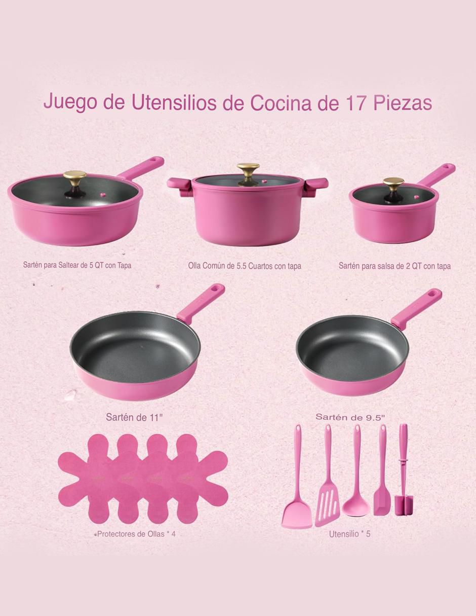Batería de cocina de aluminio antiadherente sin PFOA 17 piezas 4