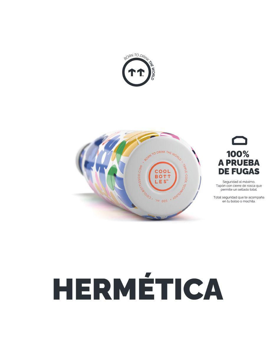 Termo de acero inoxidable Nébula floral madness con tapa rosca 500 ml 4