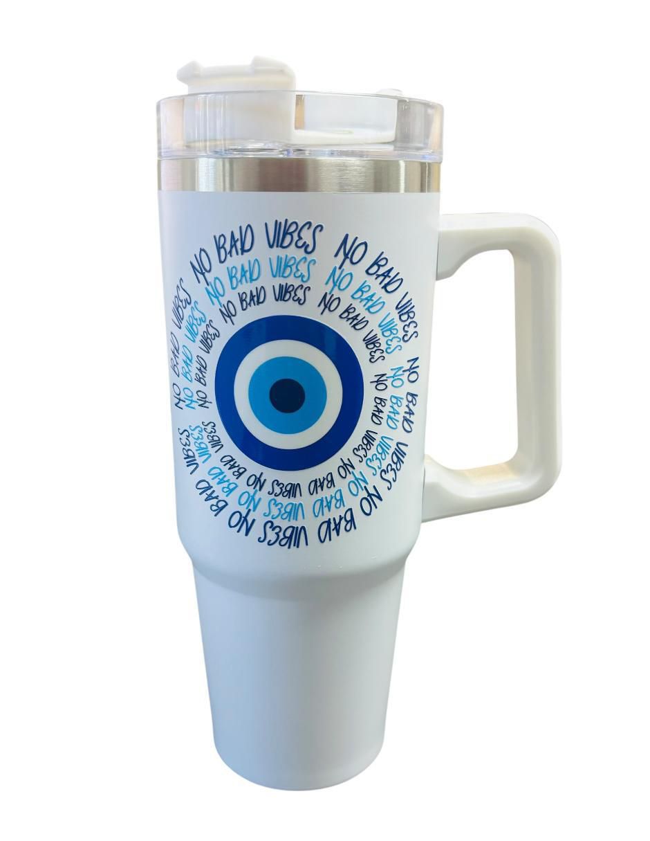 Termo de acero inoxidable ojo turco con tapa rosca 887 ml 4