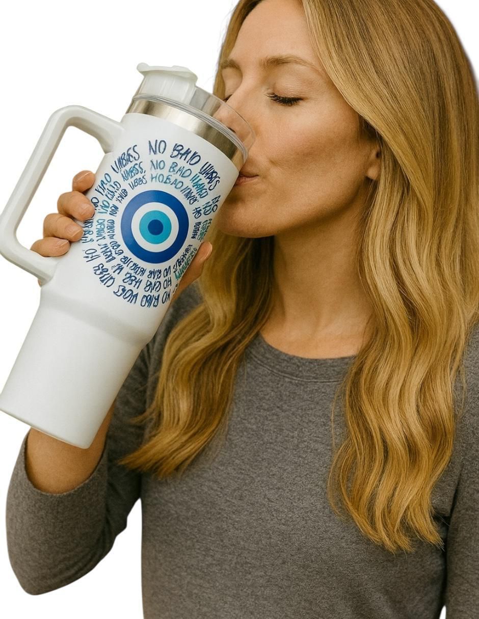 Termo de acero inoxidable ojo turco con tapa rosca 887 ml 5