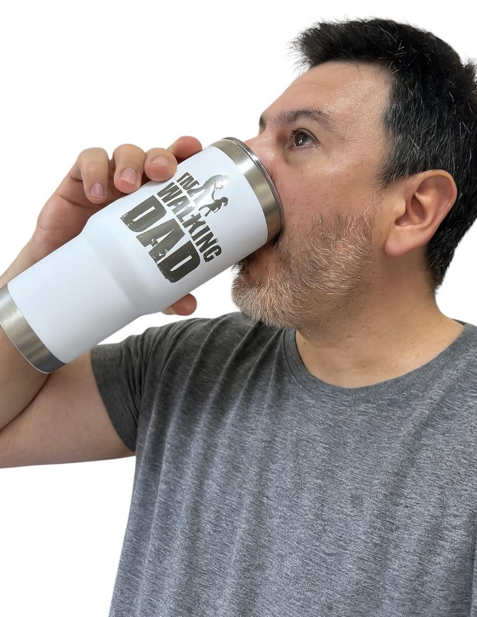 Termo de acero inoxidable Walking dad con tapa push pull 887 ml 4
