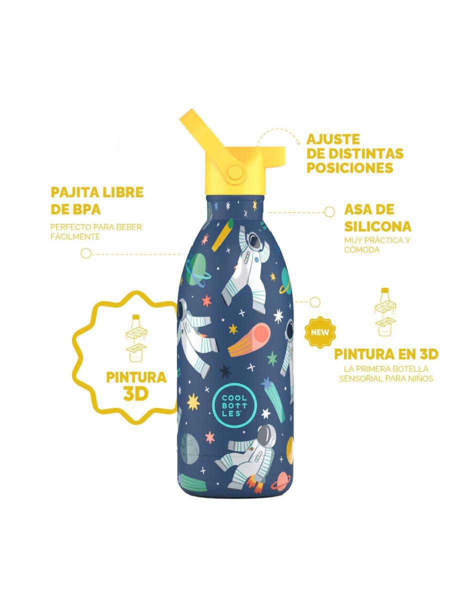 Botella de agua de acero inoxidable Kids galactic ride con tapa rosca 500 ml 3
