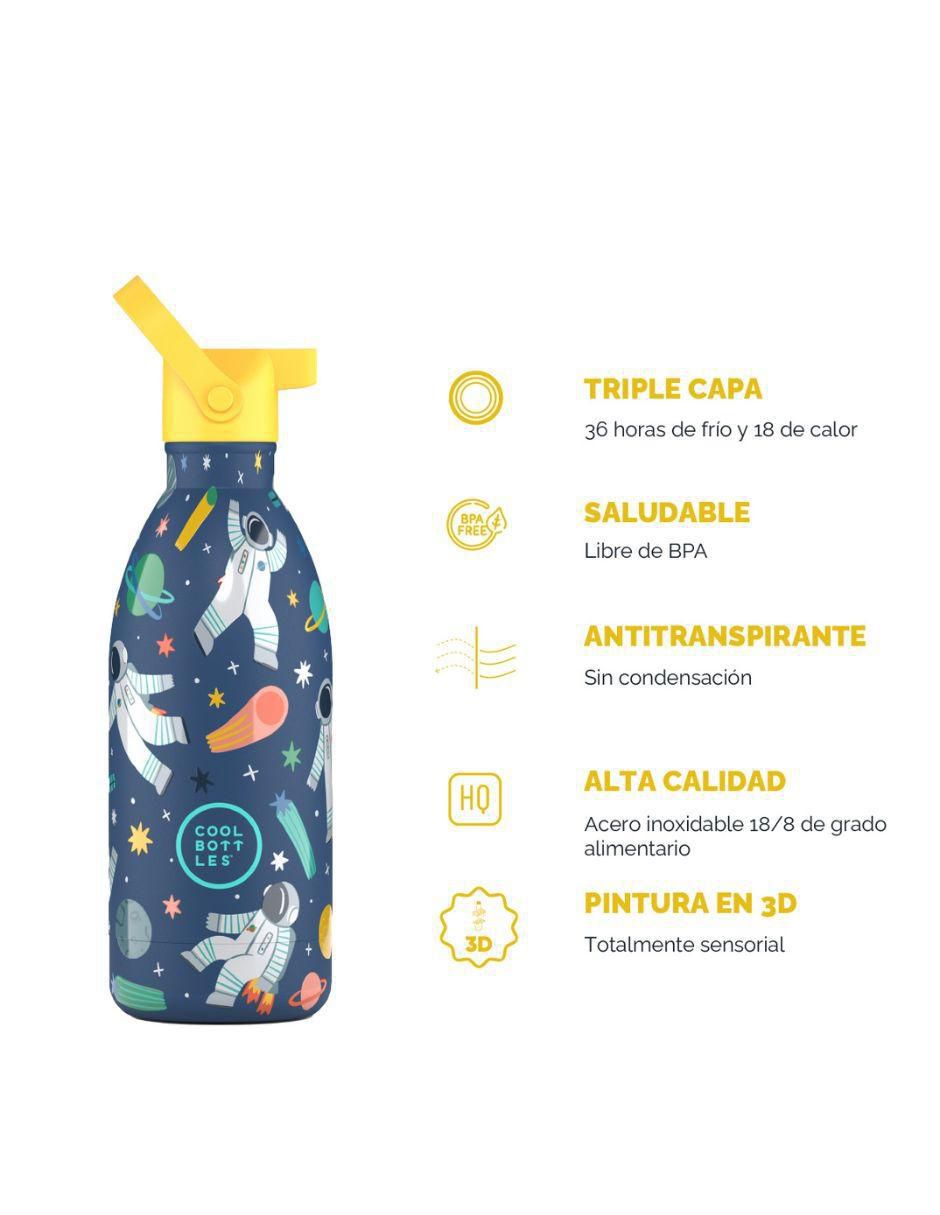 Botella de agua de acero inoxidable Kids galactic ride con tapa rosca 500 ml 4