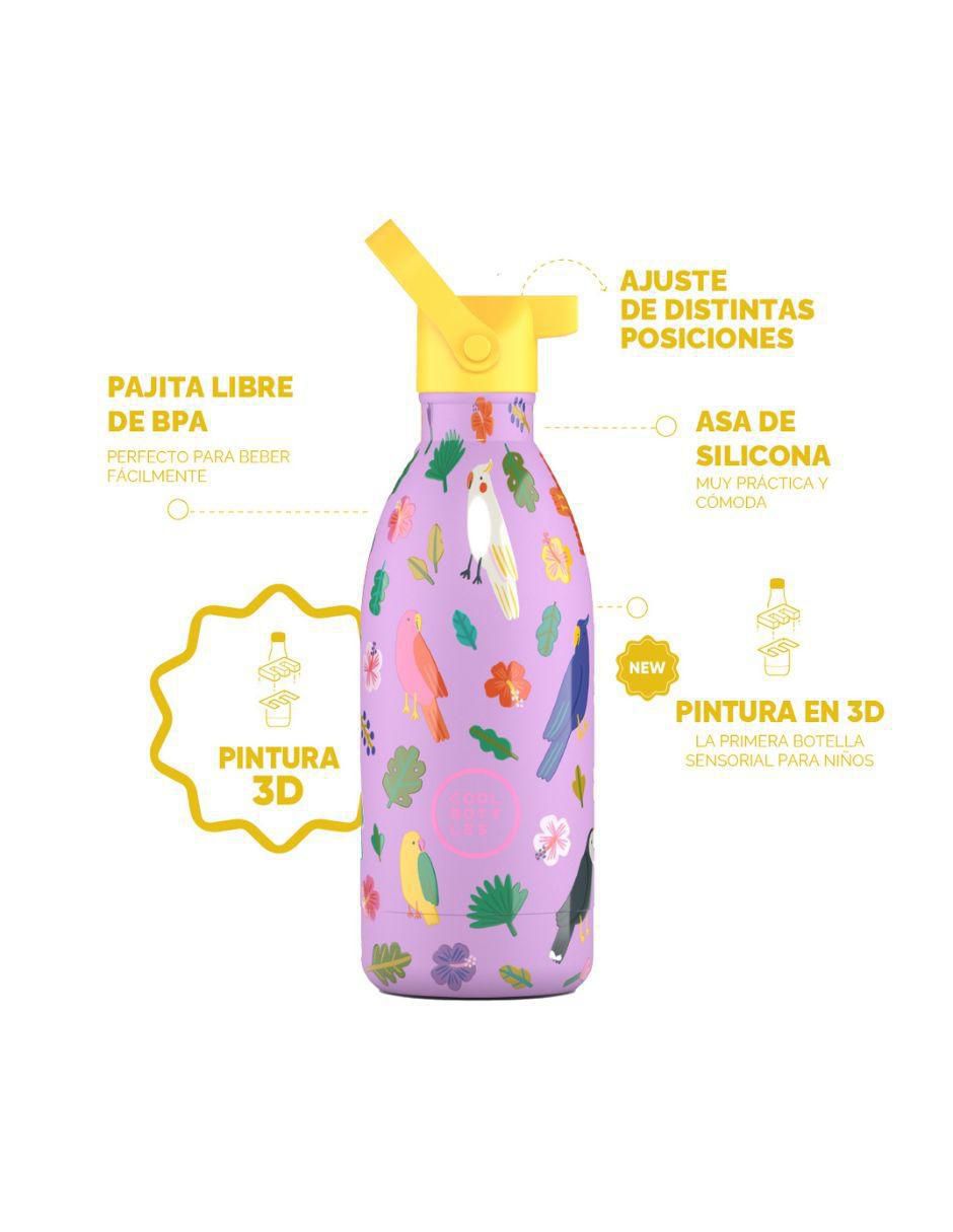 Botella de agua de acero inoxidable Kids fly free con tapa rosca 500 ml 3