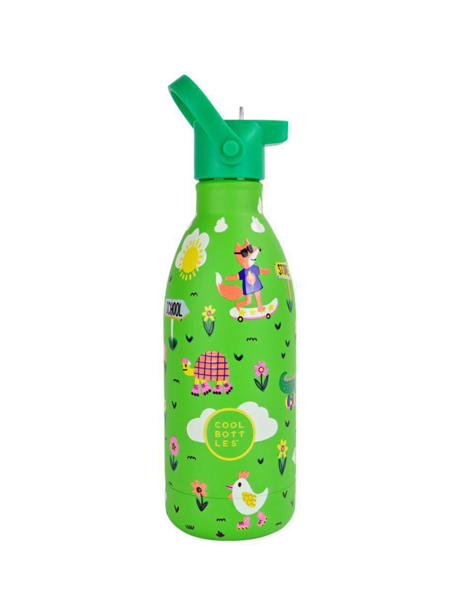 Botella de agua de acero inoxidable Kids rolling skaters con tapa rosca 500 ml