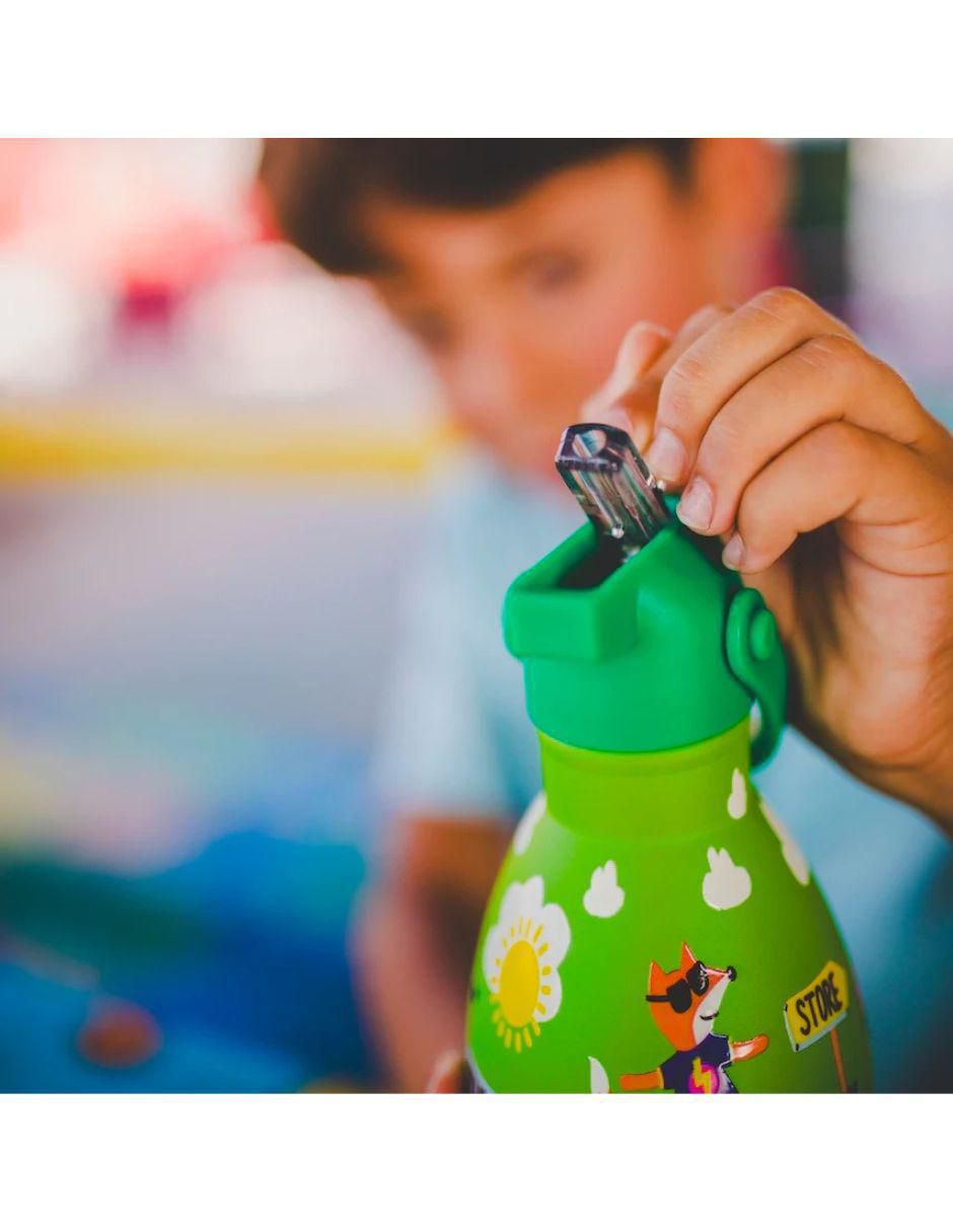 Botella de agua de acero inoxidable Kids rolling skaters con tapa rosca 500 ml 5