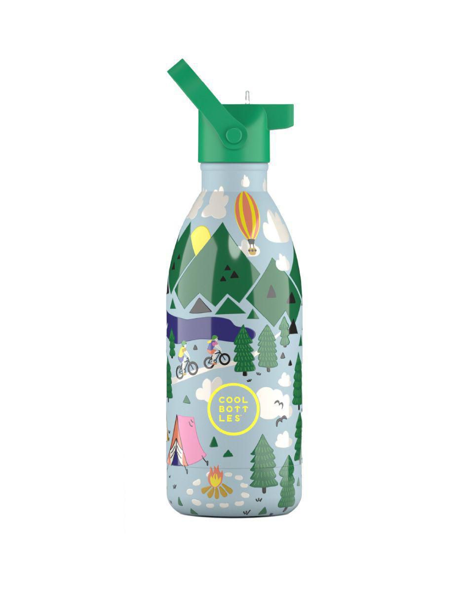 Botella de agua de acero inoxidable Kids outdor adventure con tapa rosca 500 ml