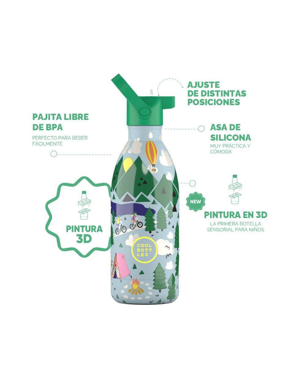Botella de agua de acero inoxidable Kids outdor adventure con tapa rosca 500 ml 2