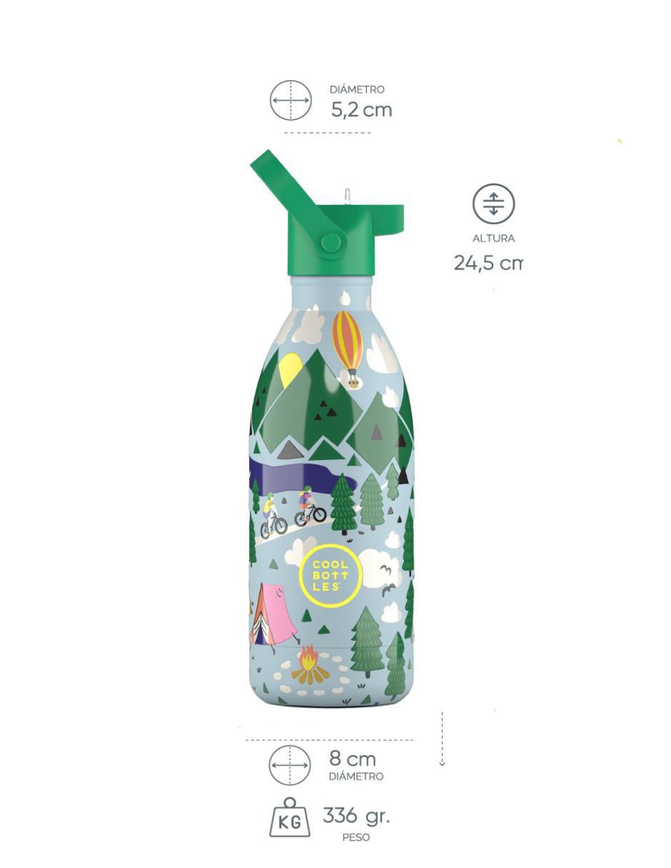 Botella de agua de acero inoxidable Kids outdor adventure con tapa rosca 500 ml 6