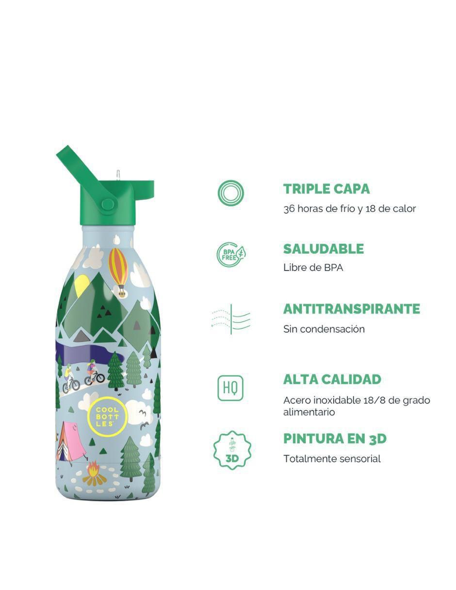 Botella de agua de acero inoxidable Kids outdor adventure con tapa rosca 500 ml 4