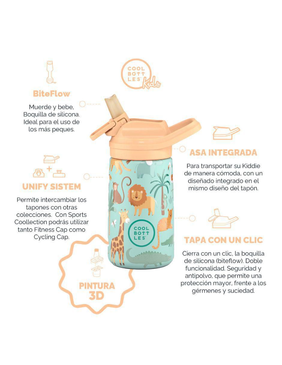 Botella de agua de acero inoxidable con tapa a prueba de derrame 350 ml 2