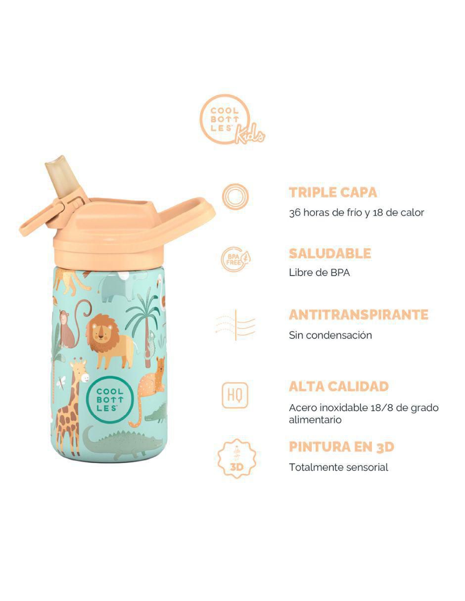 Botella de agua de acero inoxidable con tapa a prueba de derrame 350 ml 3