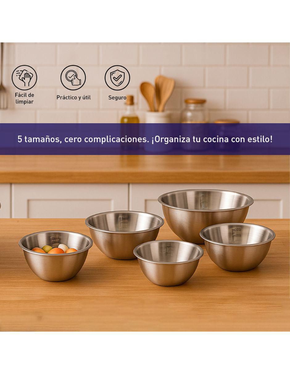 Set bowl 5 piezas de acero inoxidable 2