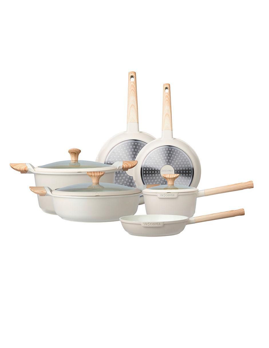 Batería de cocina Ceramic de aluminio fundido antiadherente cerámica 9 piezas