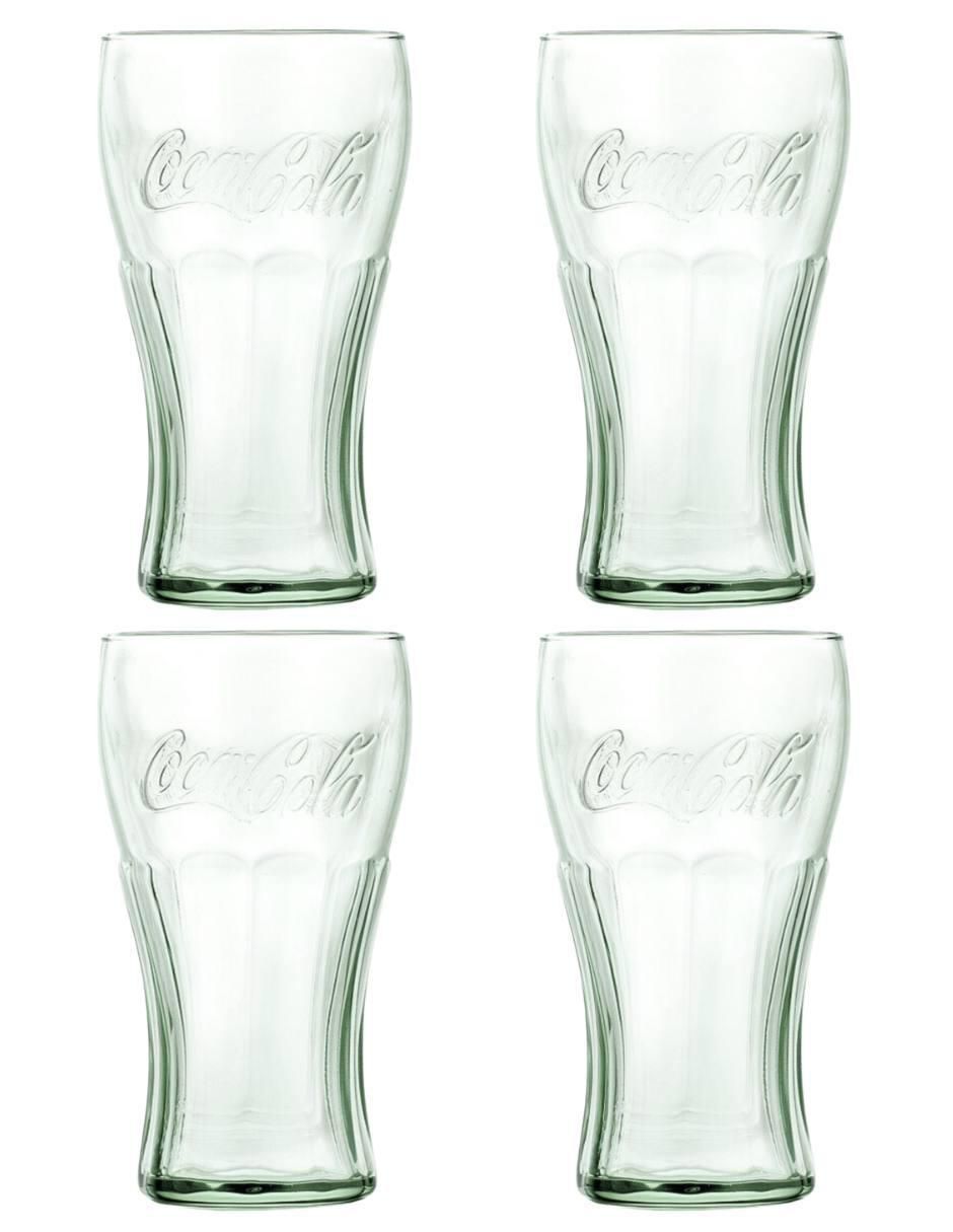 Set de vasos cooler Coca-Cola de vidrio con 4 piezas