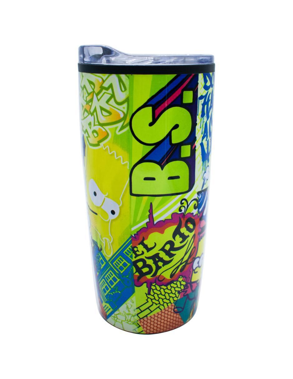 Termo de acero inoxidable Los Simpson con tapa a presión 450 ml 4