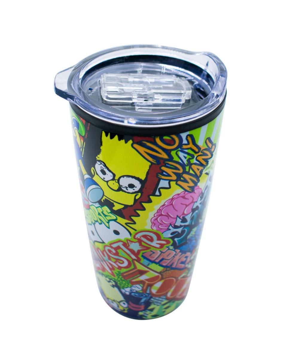 Termo de acero inoxidable Los Simpson con tapa a presión 450 ml 5
