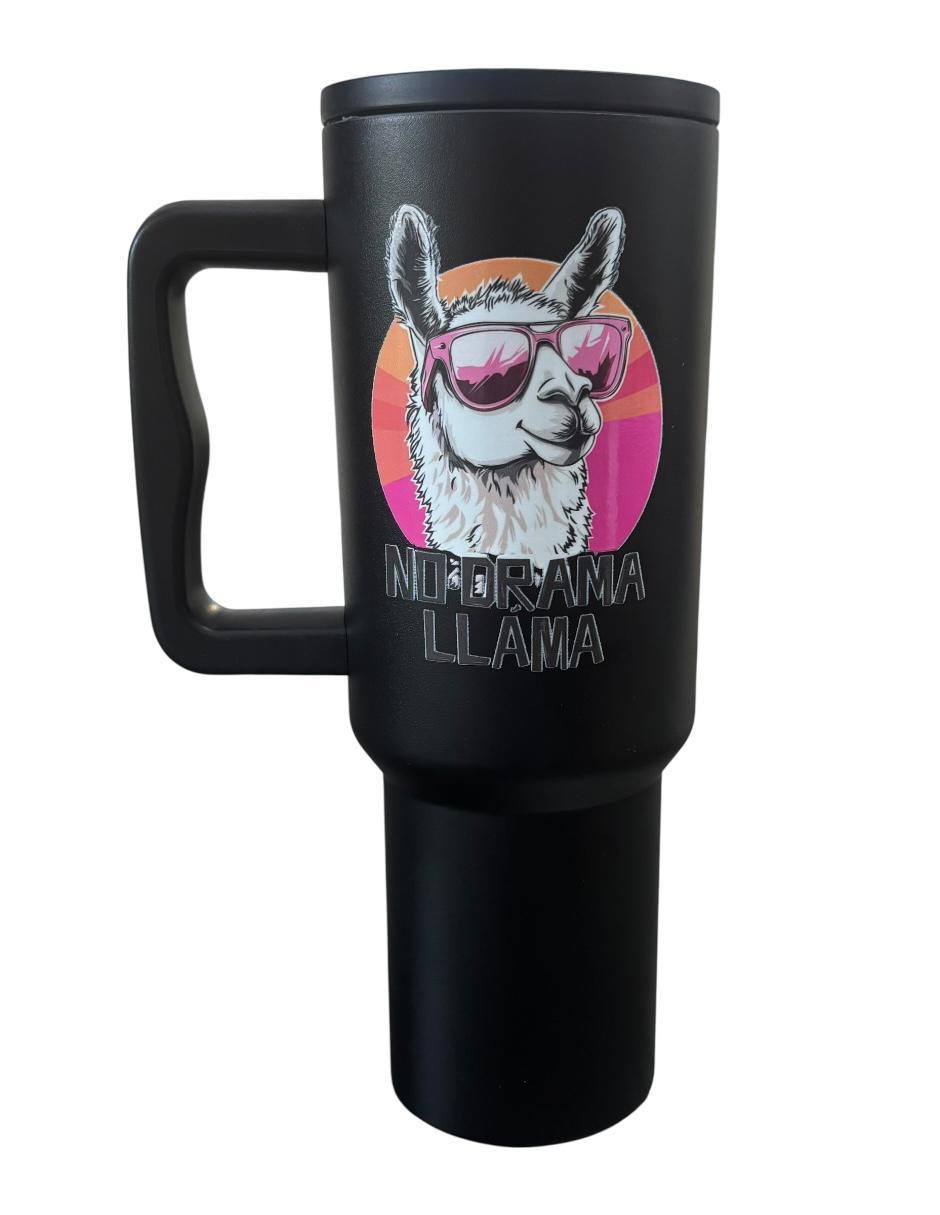 Termo Luxo MX de acero inoxidable Llama white&black con tapa rosca 1.2 L