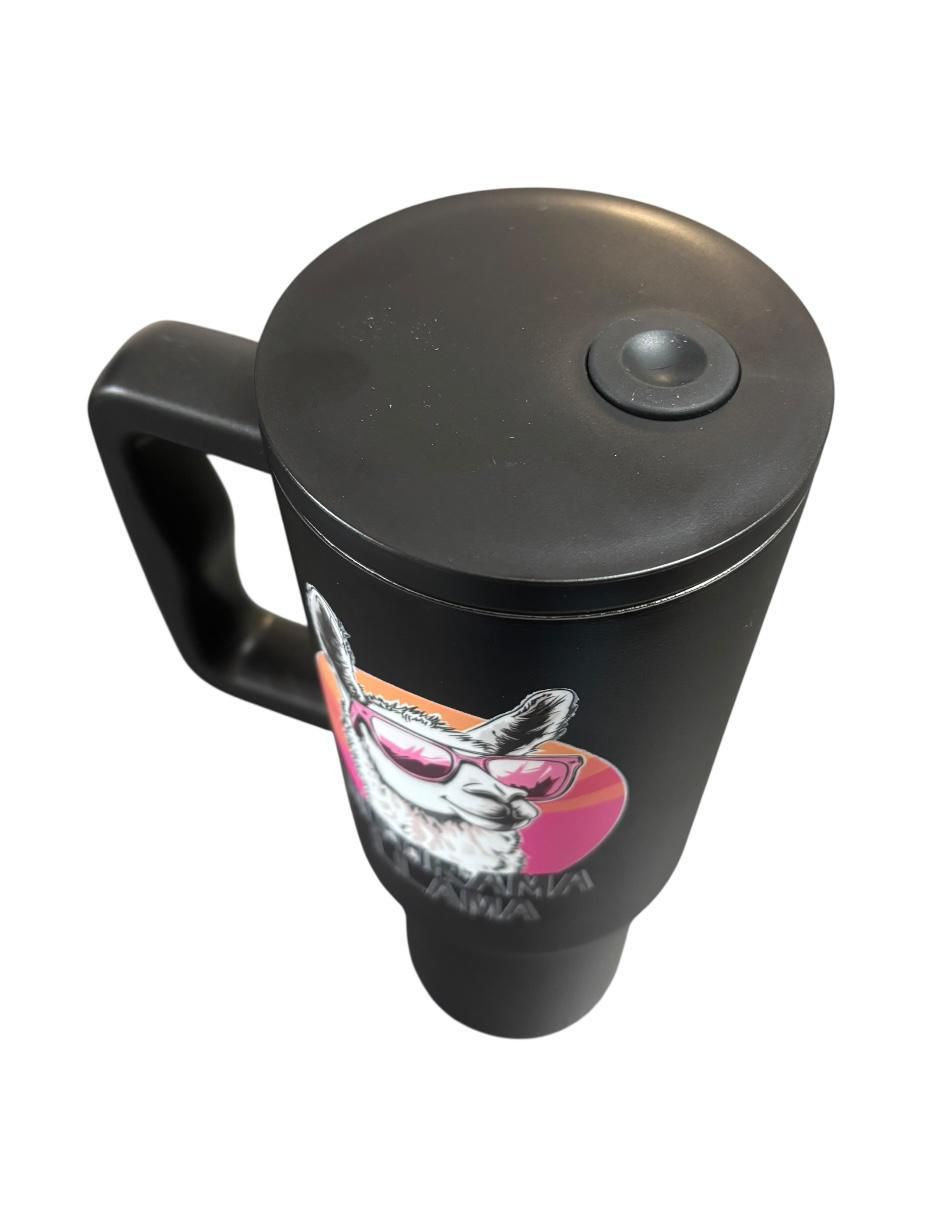 Termo Luxo MX de acero inoxidable Llama white&black con tapa rosca 1.2 L