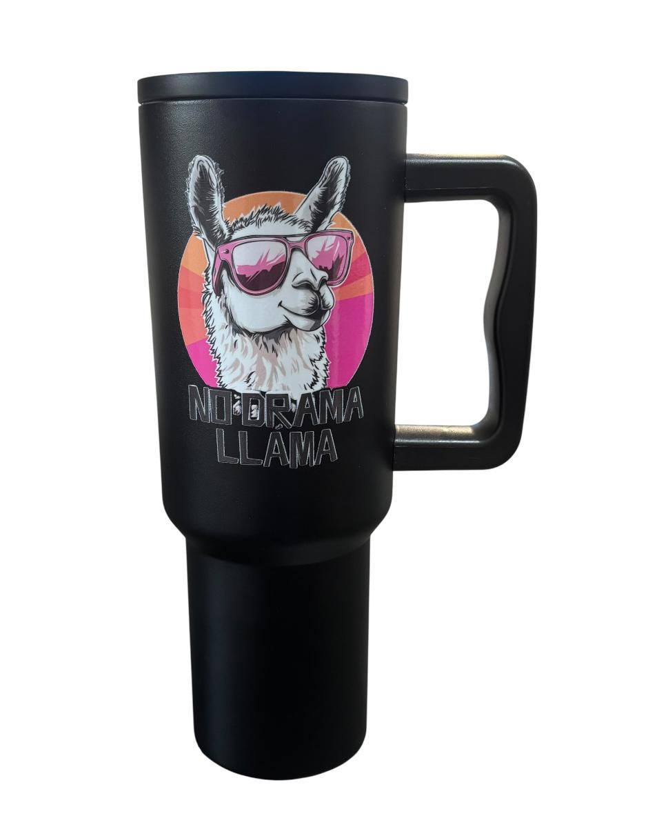 Termo Luxo MX de acero inoxidable Llama white&black con tapa rosca 1.2 L