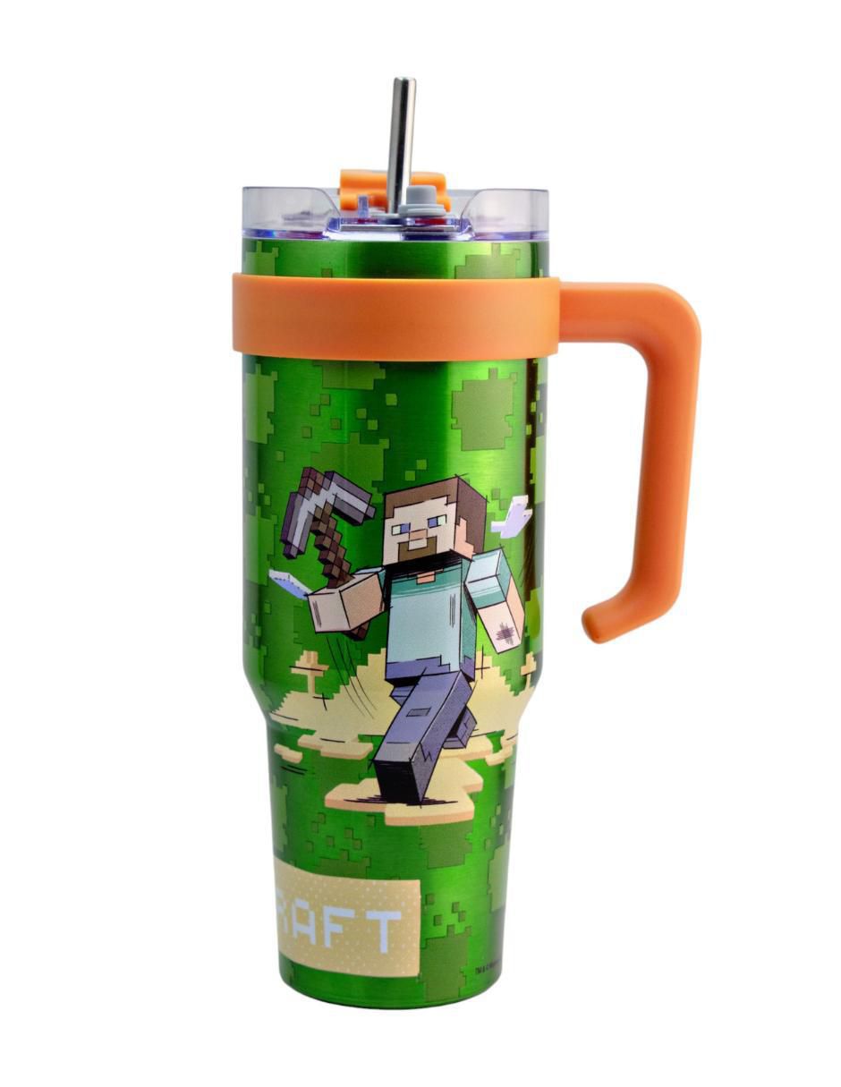 Termo doble pared de acero inoxidable Minecraft con tapa rosca 1.2 L Termo doble pared de acero inoxidable Minecraft con tapa rosca 1.2 L